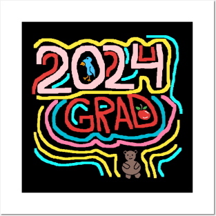 pixel art 2024 grad girl Posters and Art